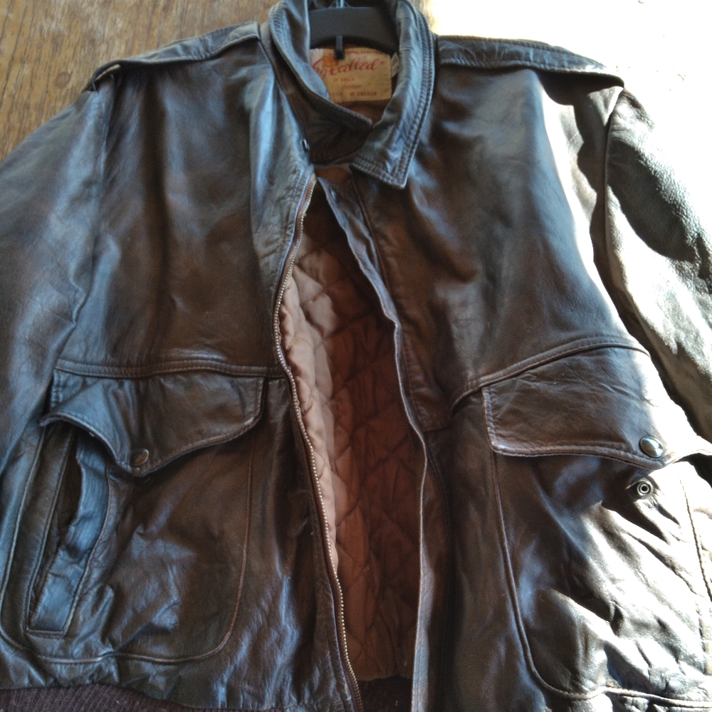 Mens genuine leather coat